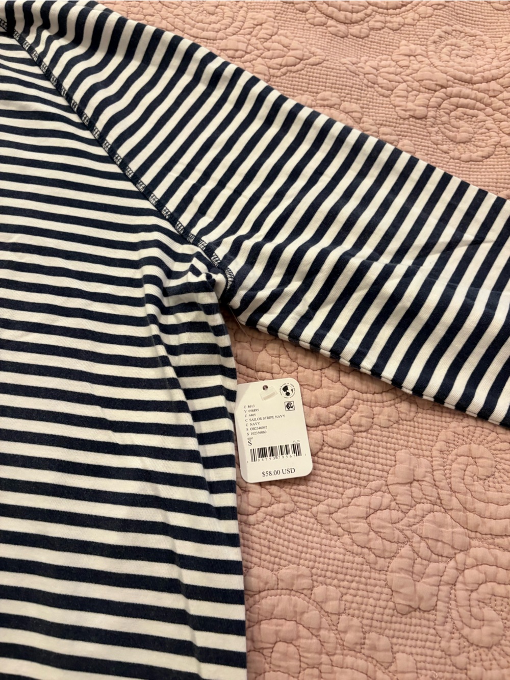 FP Movement by Free People Navy and White Striped Restoration Tee - Picture 4 of 8